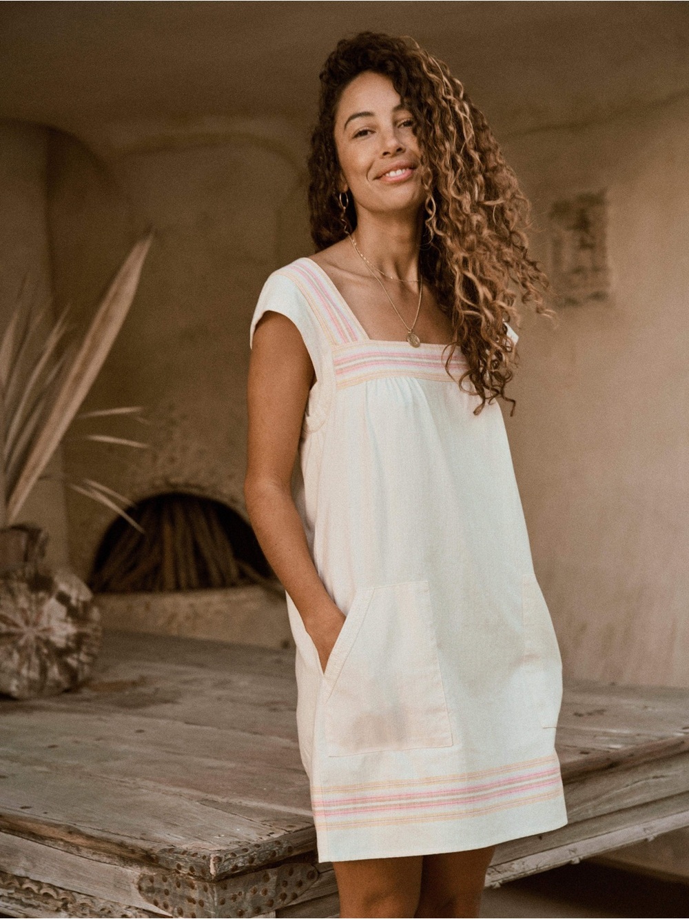 Faherty Hailee Mini Dress Apres Soleil Stripe Size M